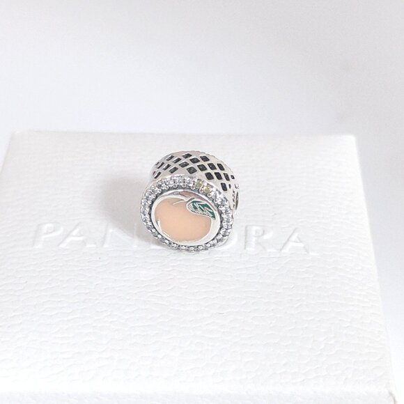 Pandora Georgia Peach Exclusive Bead Charm S925 Silver with box - Picture 5 of 8